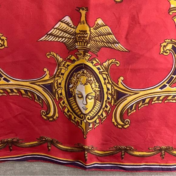 Vintage 80s Baroque Print Twill Scarf - Picture 8 of 11